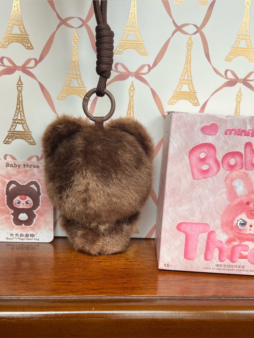 Baby Three Mini Hug Plush Keychain - Picture 3 of 3
